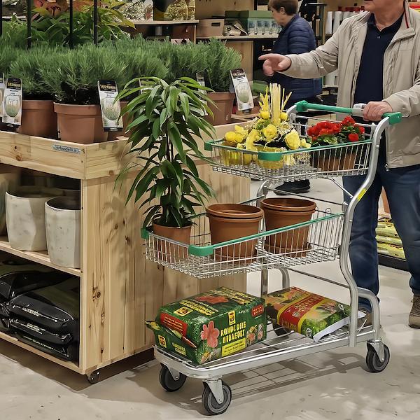 Garden flor 3 shelvesعربة التسوق