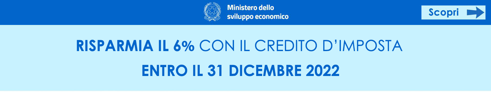 Credito d’imposta 6% valido solo fino al 31 dicembre 2022
