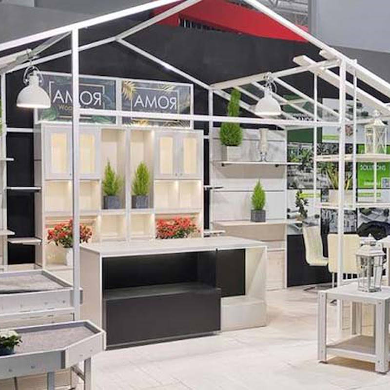 Wood work table covered in ceramics